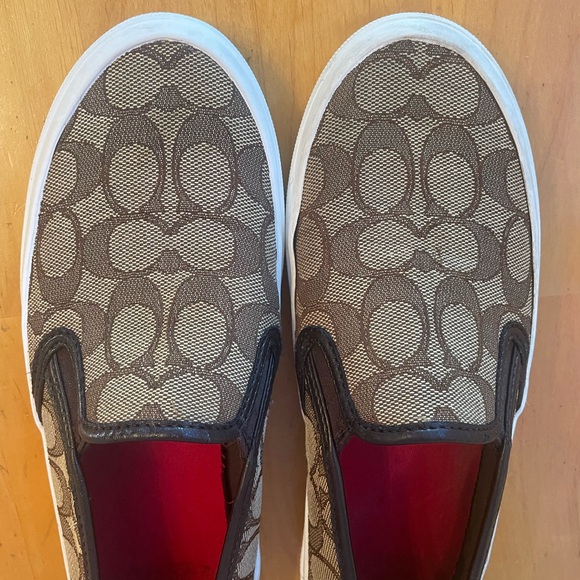 Coach Logo Chrissy Slip On Tennis Shoes Brown Women’s 6 - Picture 3 of 8